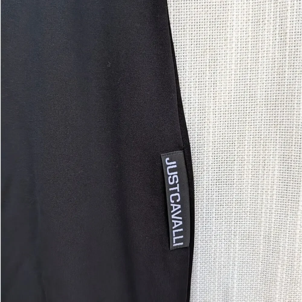 Just Cavalli Dress Womens IT42/US 6 Black Sleeveless Bodycon Slim Mini Logo NWT - Picture 8 of 14